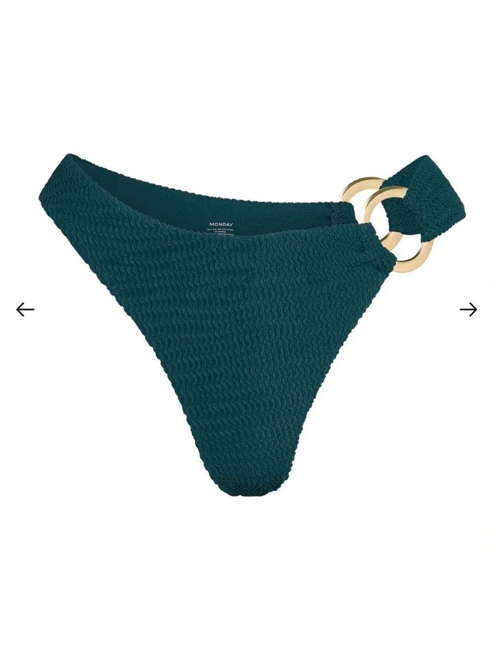 Monday Swimwear Bronte Bottom - Evergreen Crinkle